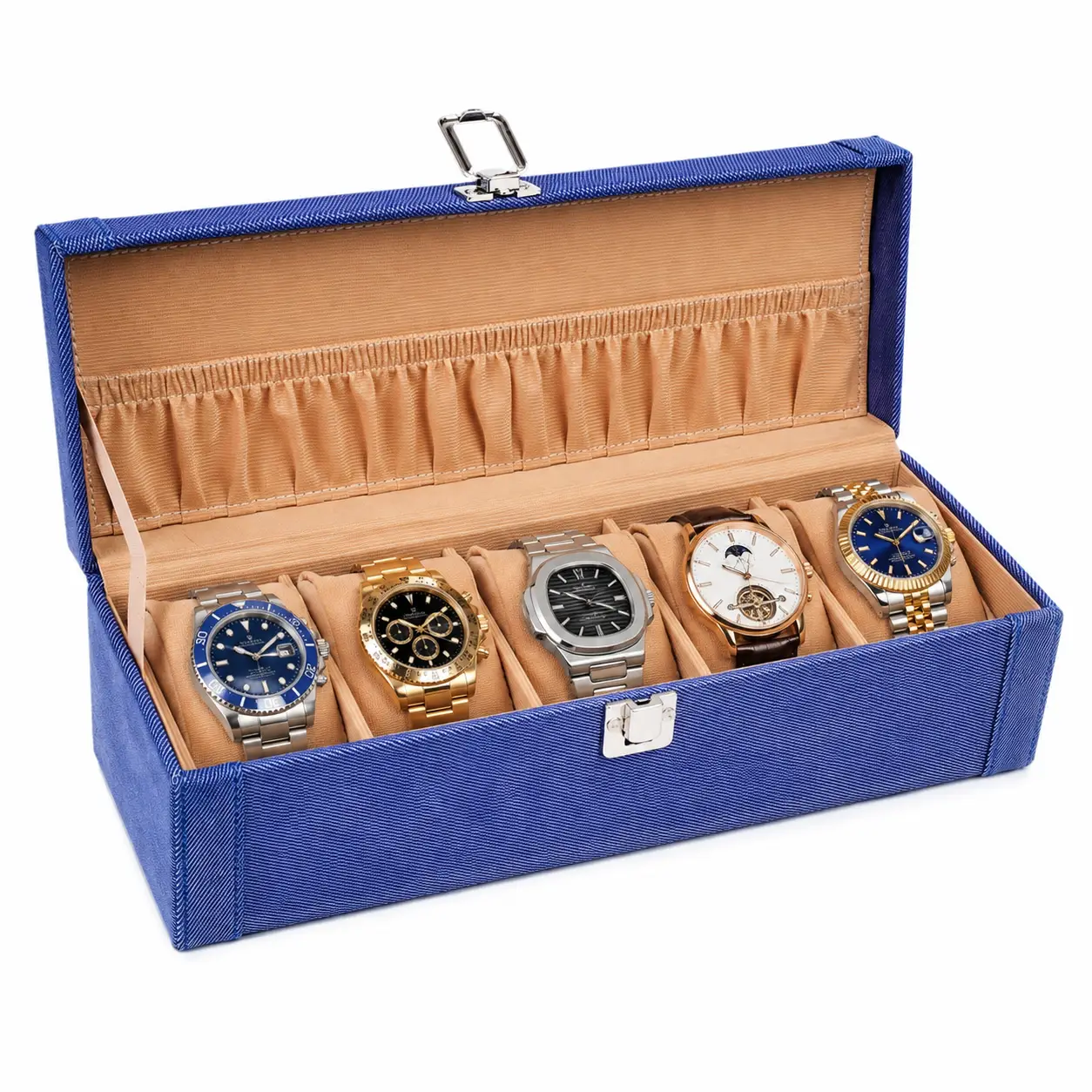 Premium 5-Slot Watch Box with Metal Lock for Wholesale - Image 4