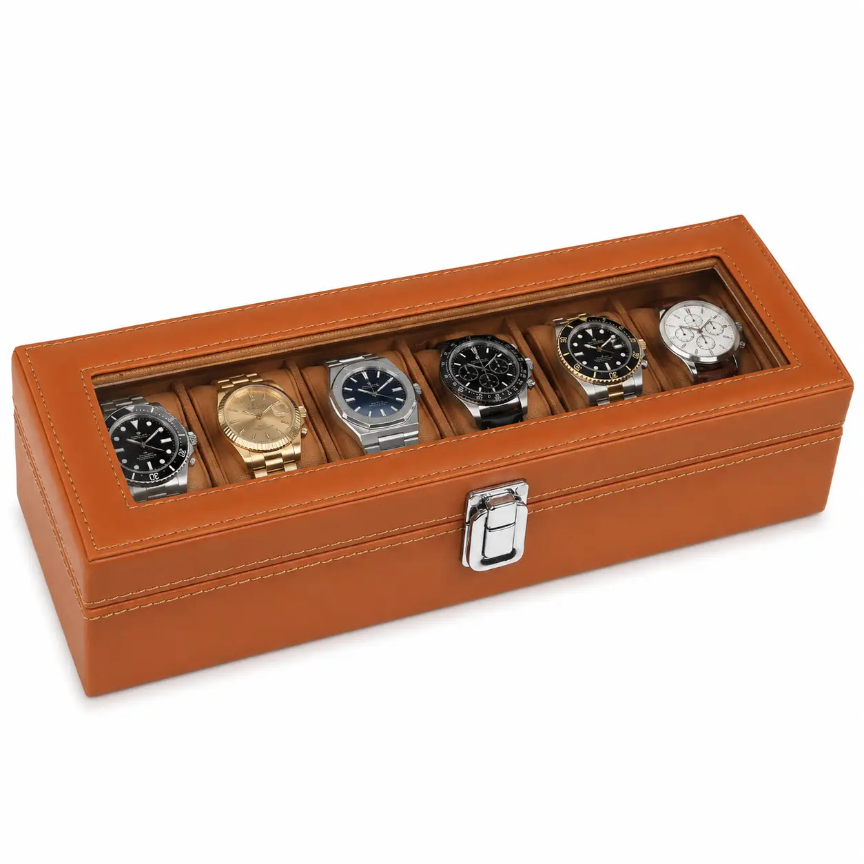 Premium 6 Slot Watch Box with Transparent Lid for Wholesale - Image 4
