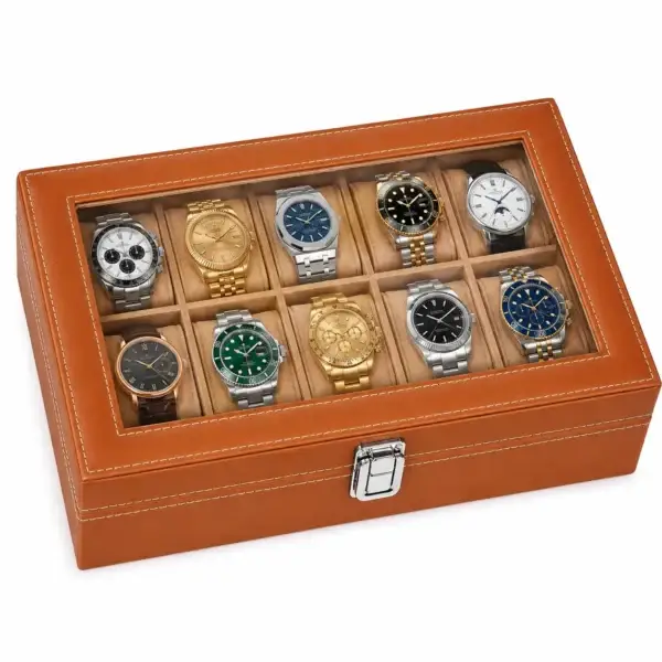 Custom brown watch box