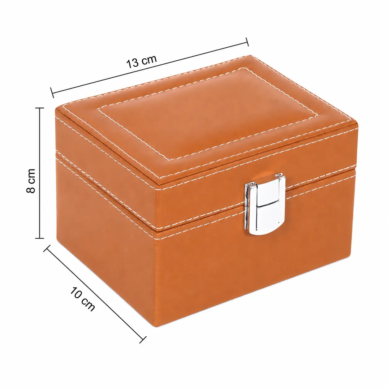 Premium 2-Slot Watch Box with Metal Lock for Wholesale - Image 2