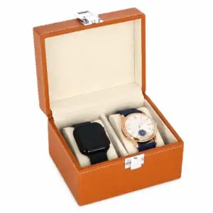 Premium 2-Slot Watch Box with Metal Lock for Wholesale