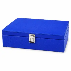 Blue 10 Slot Watch Box Organizer with velvet lining and padded cushions